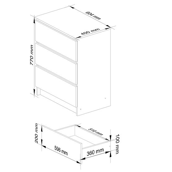 COMÒ K60 3 CASSETTI CLP BIANCO