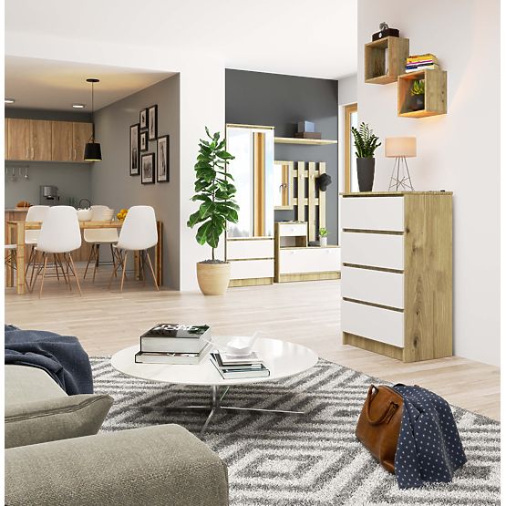 COMÒ K60 4 CASSETTI ROVERE ARTISAN / BIANCO