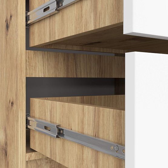 COMÒ K60 4 CASSETTI ROVERE ARTISAN / BIANCO