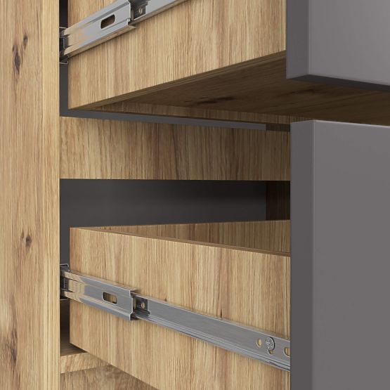 COMÒ K60 4 CASSETTI ROVERE ARTISAN / GRIGIO