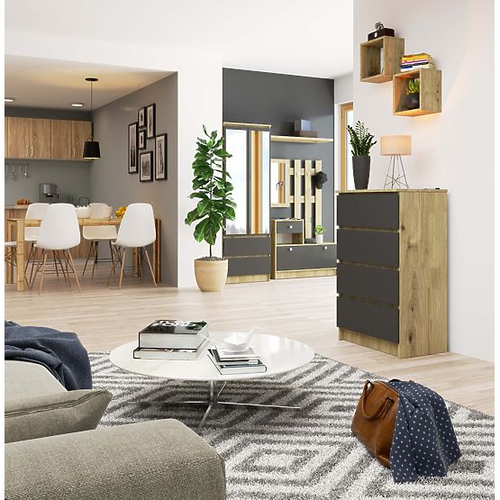 COMÒ K60 4 CASSETTI ROVERE ARTISAN / GRIGIO
