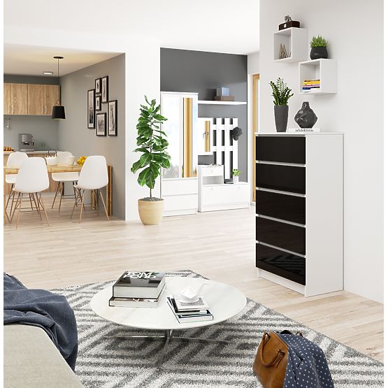 COMÒ K60 5 CASSETTI CLP PK NERO LUCIDO