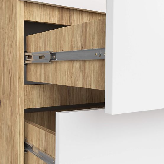 COMÒ K60 6 CASSETTI CLP PK ROVERE ARTIGIANO / BIANCO