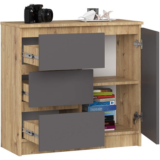 COMÒ K80 JERRY 1D 3SZ PK ROVERE ARTIGIANO / GRIGIO GRAFITE