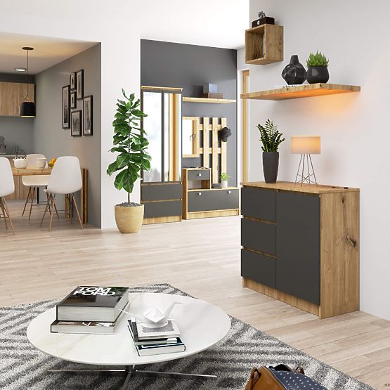 COMÒ K80 JERRY 1D 3SZ PK ROVERE ARTIGIANO / GRIGIO GRAFITE