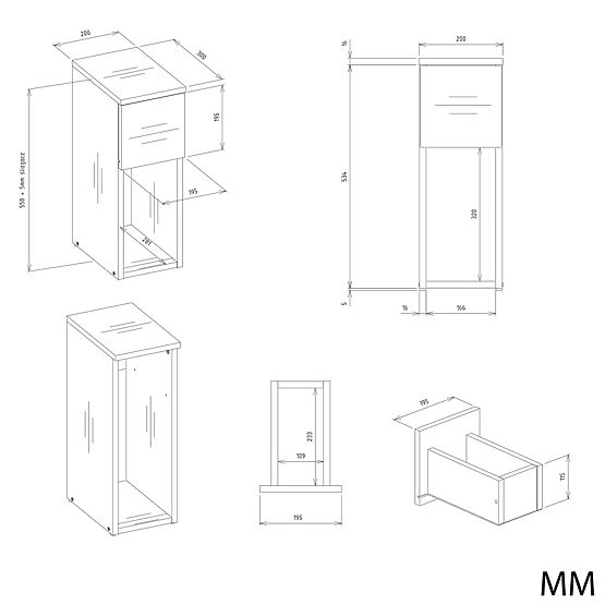 Comodino GALAX 20/1S ARTISAN