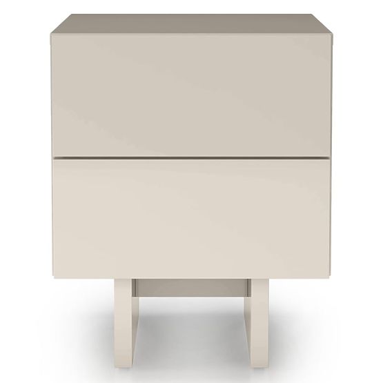 Comodino Glim, color cashmere, lucido