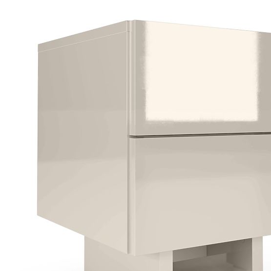 Comodino Glim, color cashmere, lucido