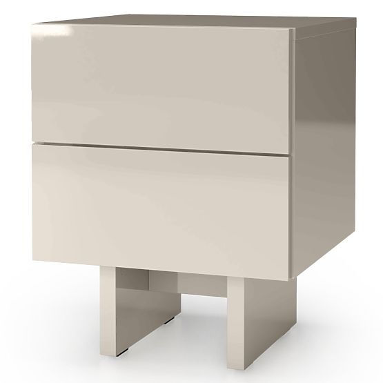 Comodino Glim, color cashmere, lucido