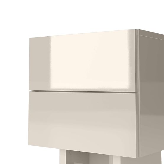 Comodino Glim, color cashmere, lucido
