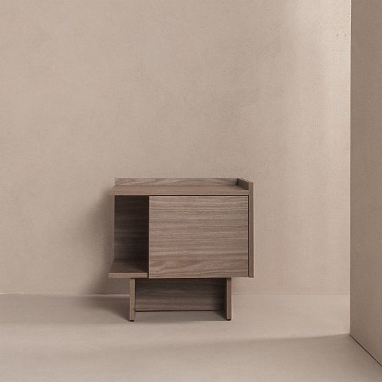 Comodino Kanso, rovere perlato