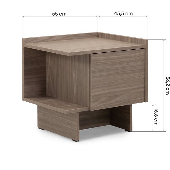 Comodino Kanso, rovere perlato