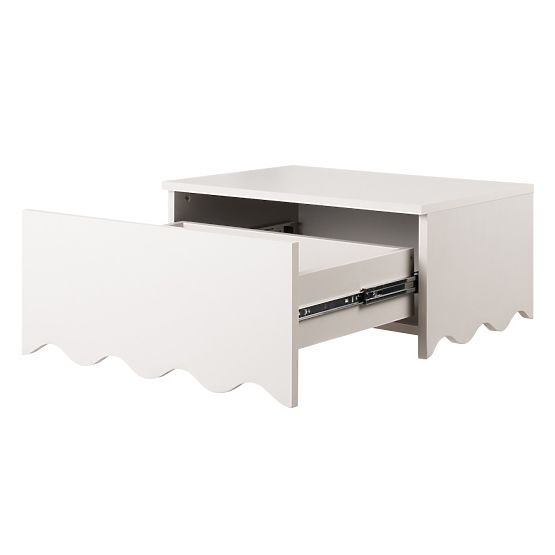 Comodino Kim color cashmere, ondulato