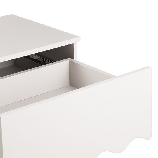 Comodino Kim color cashmere, ondulato