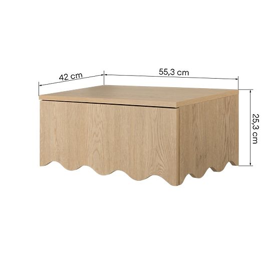 Comodino Kim Rovere Cremona Torro, ondulato
