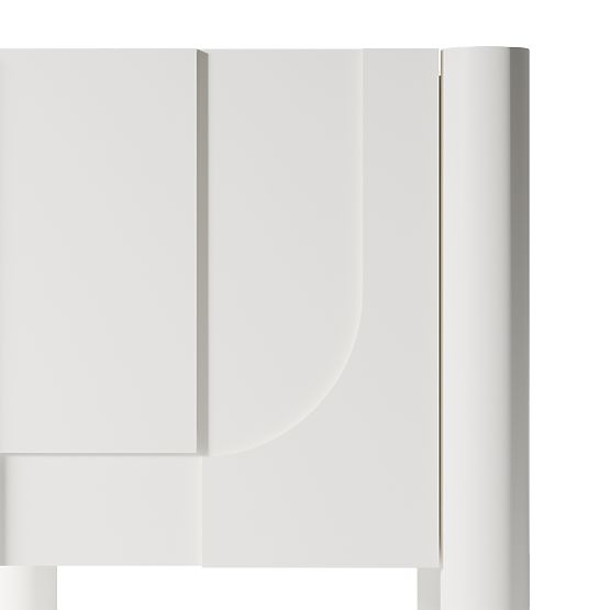 Comodino Lunaria con frontale fresato, bianco