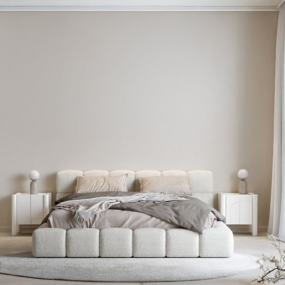 Comodino Lunaria con frontale fresato, bianco