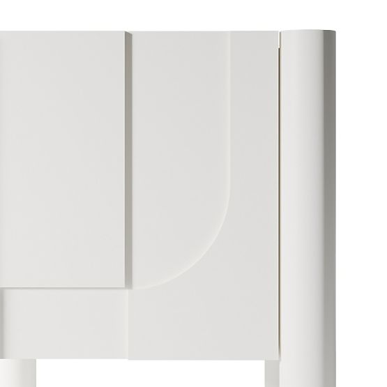 Comodino Lunaria con frontale fresato, bianco