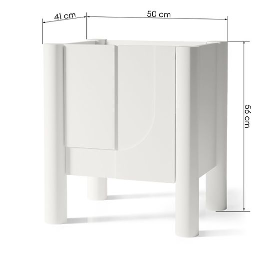 Comodino Lunaria con frontale fresato, bianco