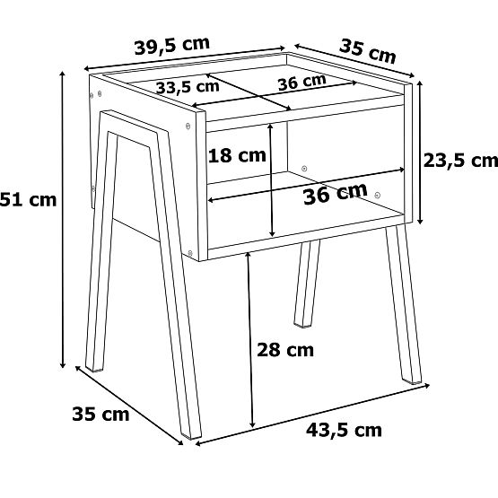 Comodino SKIVE MODERN OAK