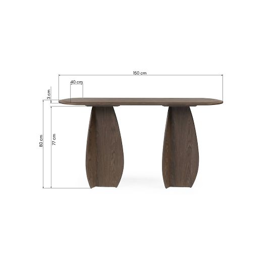 Consolle/scrivania Noku 150 cm, noce scuro