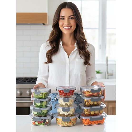 Contenitori in vetro per alimenti CATONIA - set di 12 pezzi