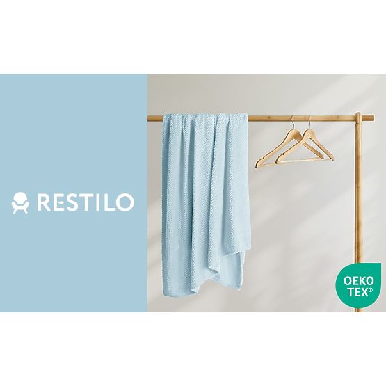 Coperta HENRY colore blu con goffratura jacquard stile moderno 170x210