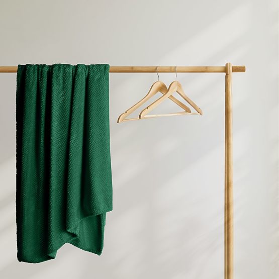 Coperta HENRY colore verde bottiglia jacquard stampato stile moderno 220x240