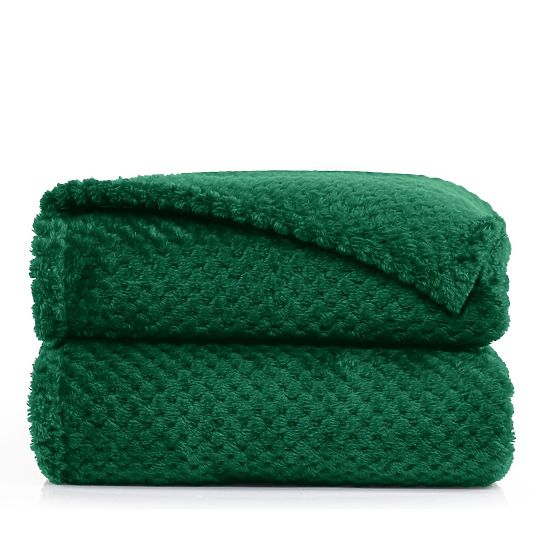 Coperta HENRY colore verde bottiglia jacquard stampato stile moderno 220x240