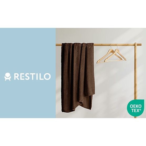 Coperta HENRY marrone con motivo jacquard stile moderno 220x240