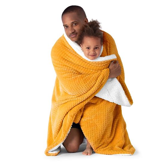 Coperta SHLEEPY arancione jacquard in stile classico 130x180