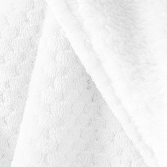 Coperta SHLEEPY colore bianco con motivo jacquard stile classico 130x180