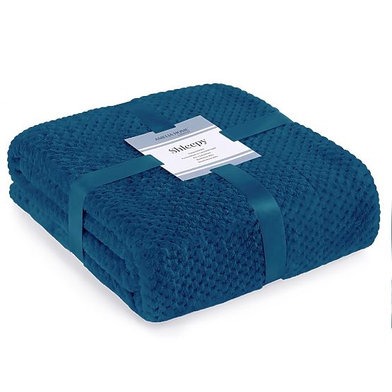Coperta SHLEEPY colore indaco jacquard stile classico 130x180