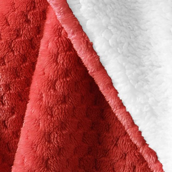 Coperta SHLEEPY colore rosso jacquard goffrato stile classico 130x180