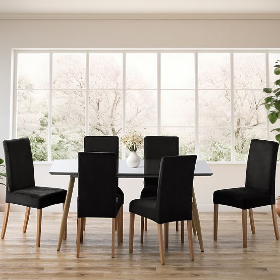 Copertura per divano RESTILO SENTO nera liscia stile classico