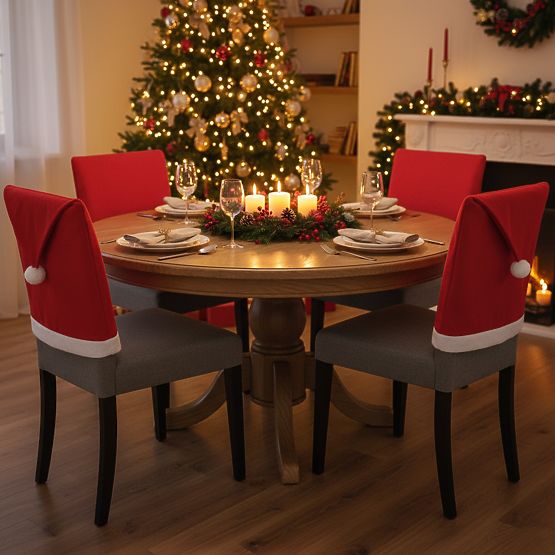 Copertura per sedia a forma di cappello di Babbo Natale 2 pezzi