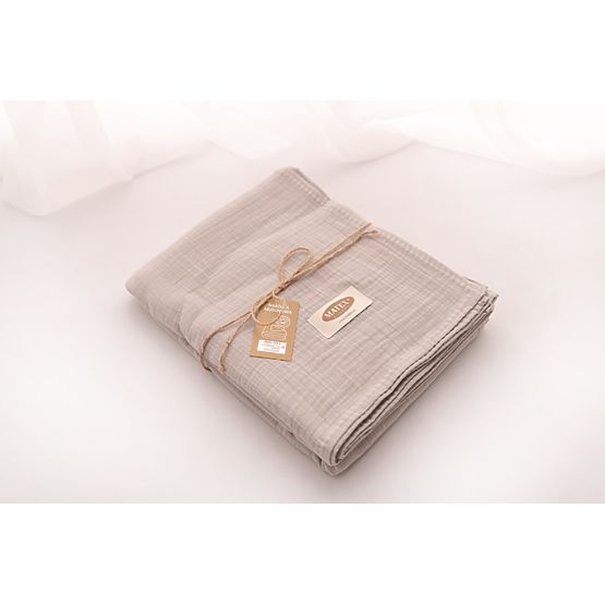 Copriletto in mussola 210x240 beige chiaro