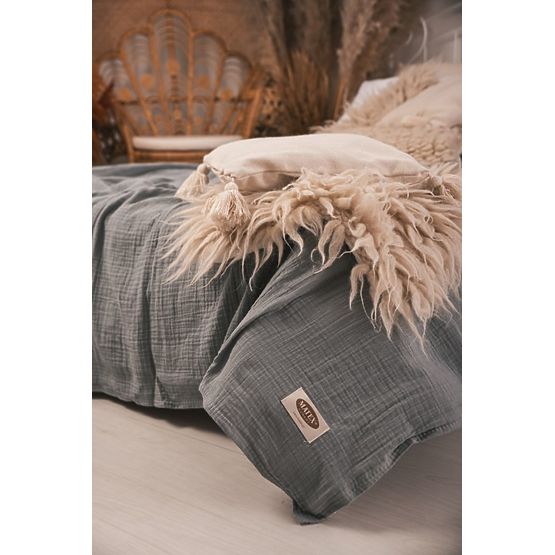 Copriletto in mussola 210x240 grigio scuro