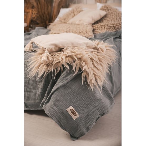 Copriletto in mussola 210x240 grigio scuro