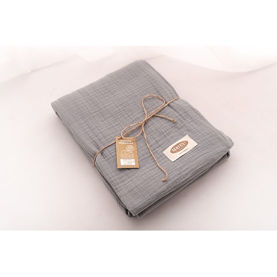 Copriletto in mussola 210x240 grigio scuro