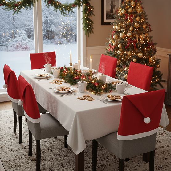 Coprisedia a forma di cappello di Babbo Natale 6 pezzi