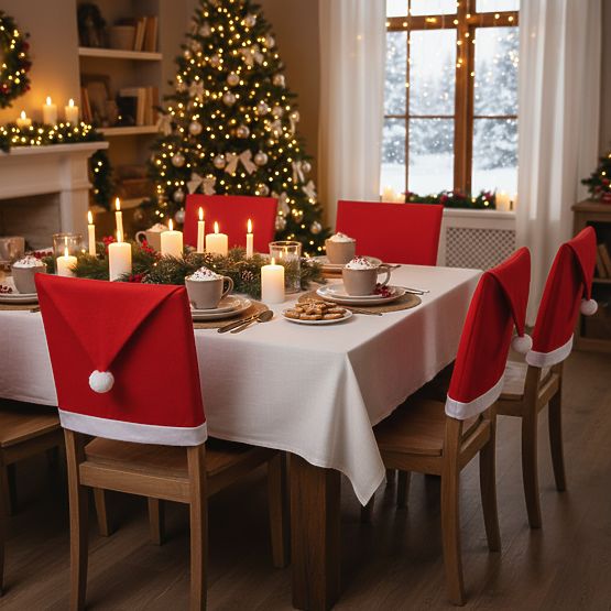 Coprisedia a forma di cappello di Babbo Natale 6 pezzi