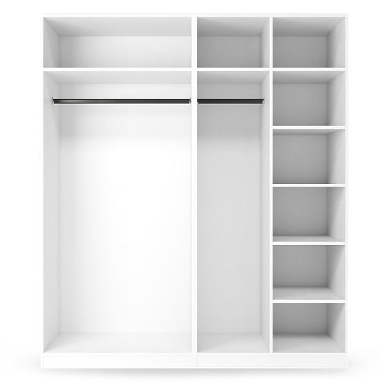 Corpo/interno dell'armadio Neroli con 2 aste e ripiani 182,2 cm, bianco