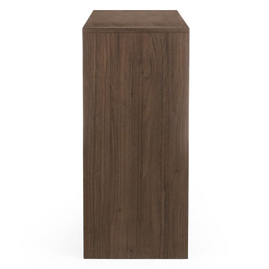 Credenza a due ante Moku noce villa, superfici frontali arrotondate