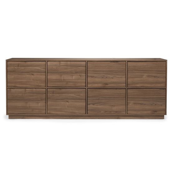 Credenza a otto ante Japandi noce royal