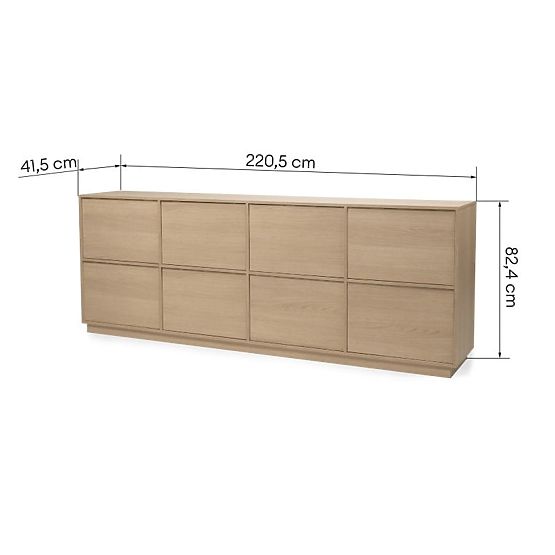 Credenza a otto ante Japandi rovere Lindberg