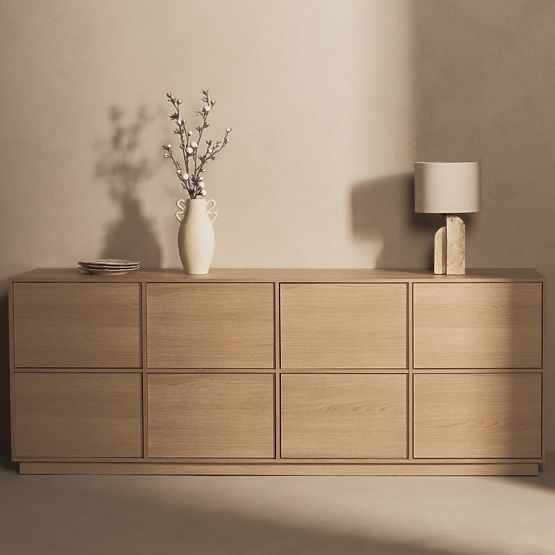 Credenza a otto ante Japandi rovere Lindberg