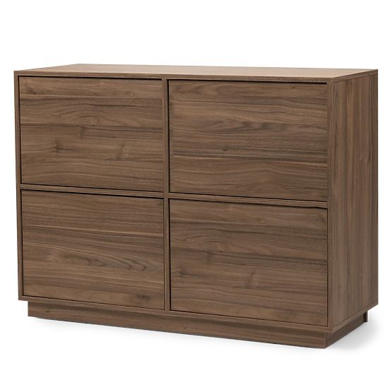 Credenza a quattro ante Japandi noce royal