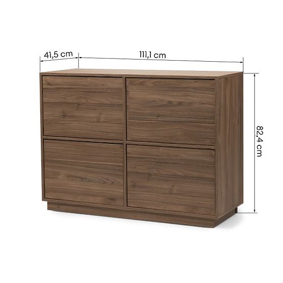 Credenza a quattro ante Japandi noce royal