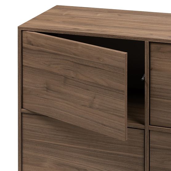 Credenza a quattro ante Japandi noce royal